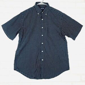 Cherokee Mens Medium‎ Short Sleeve Button Down Shirt Plaid Casual